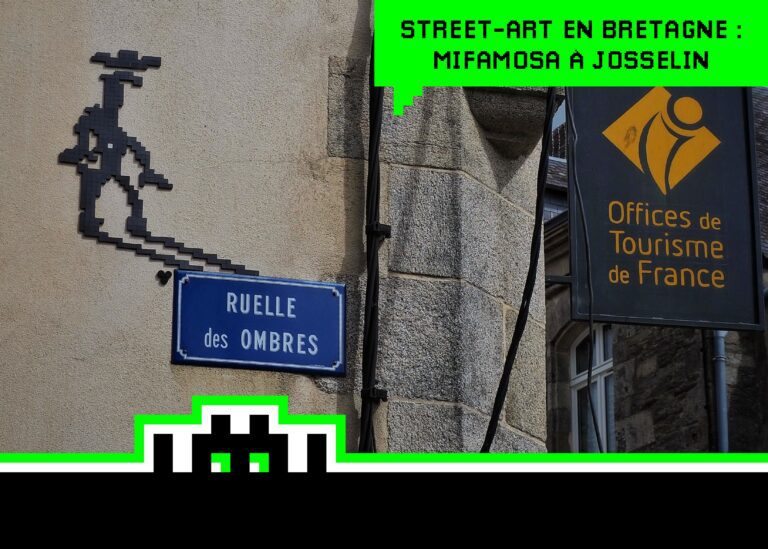 Les mosaïque street-art de Mifamosa à Josselin.